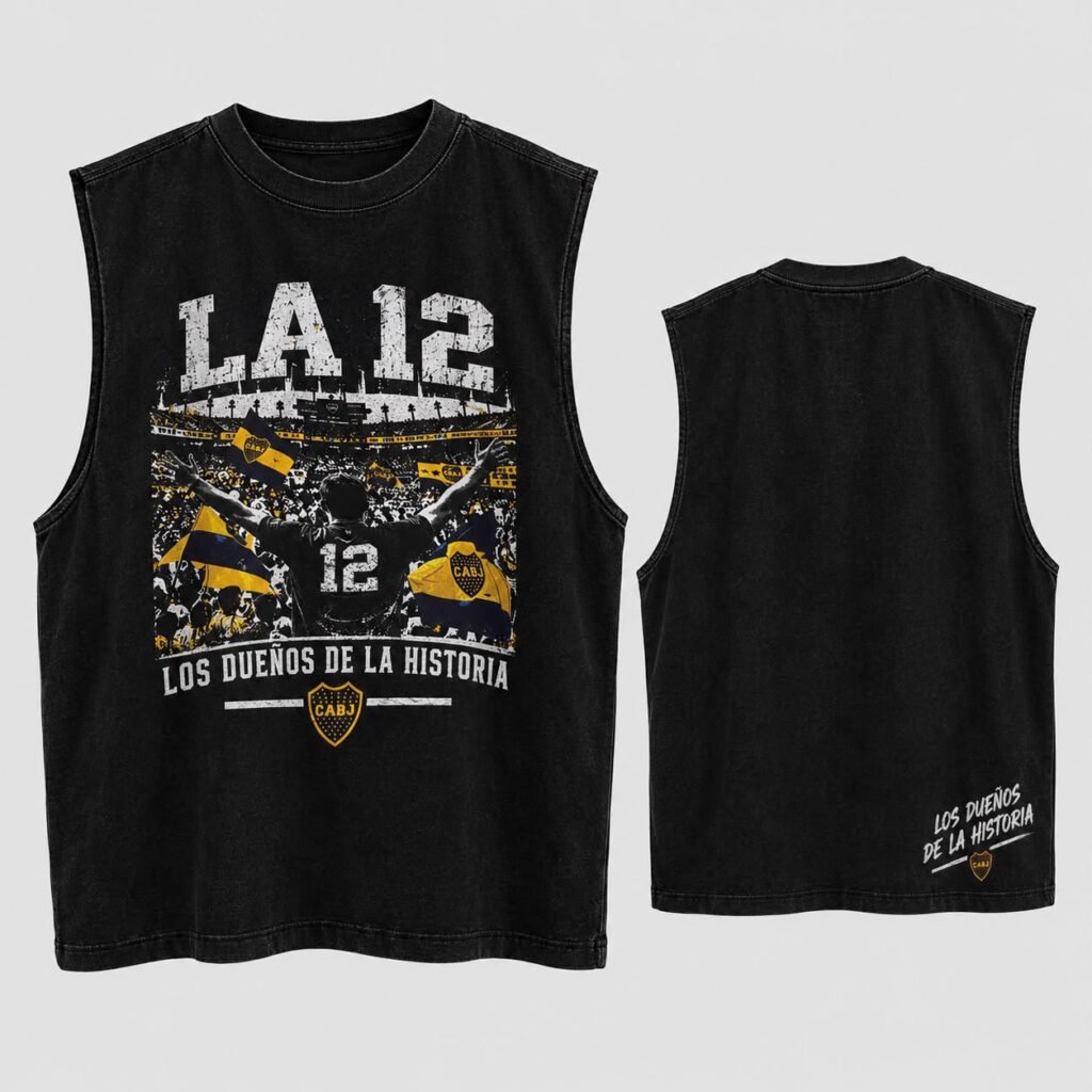 Musculosa La 12 negra, frente y espalda